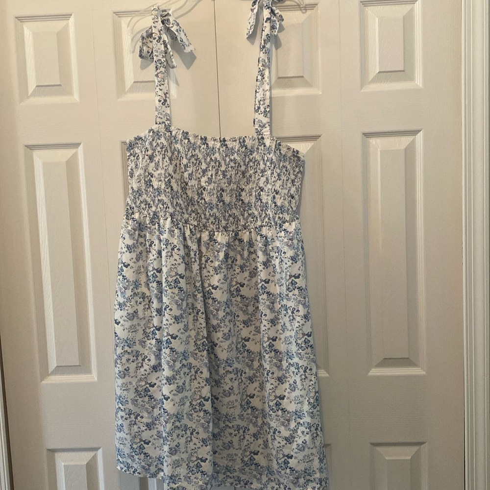 Shirred Top Tie Strap Dress. So pretty!